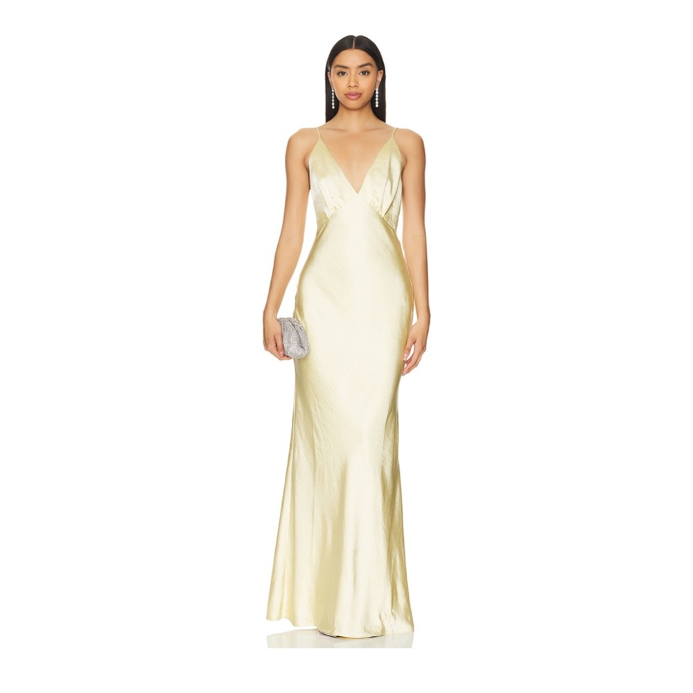 NEW WITH TAGS Lovers + Friends Womens Natural Alani Gown SIZE LARGE